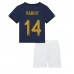 Billige Frankrig Adrien Rabiot #14 Børnetøj Hjemmebanetrøje til baby VM 2022 Kortærmet (+ korte bukser)